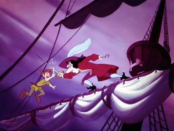 Captain Hook fighting Peter Pan