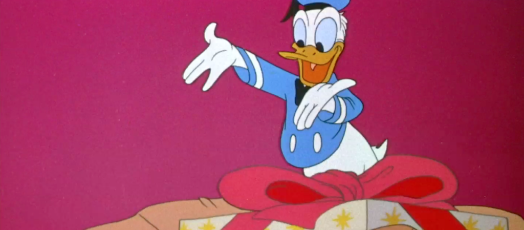 Donald Duck Opening Present